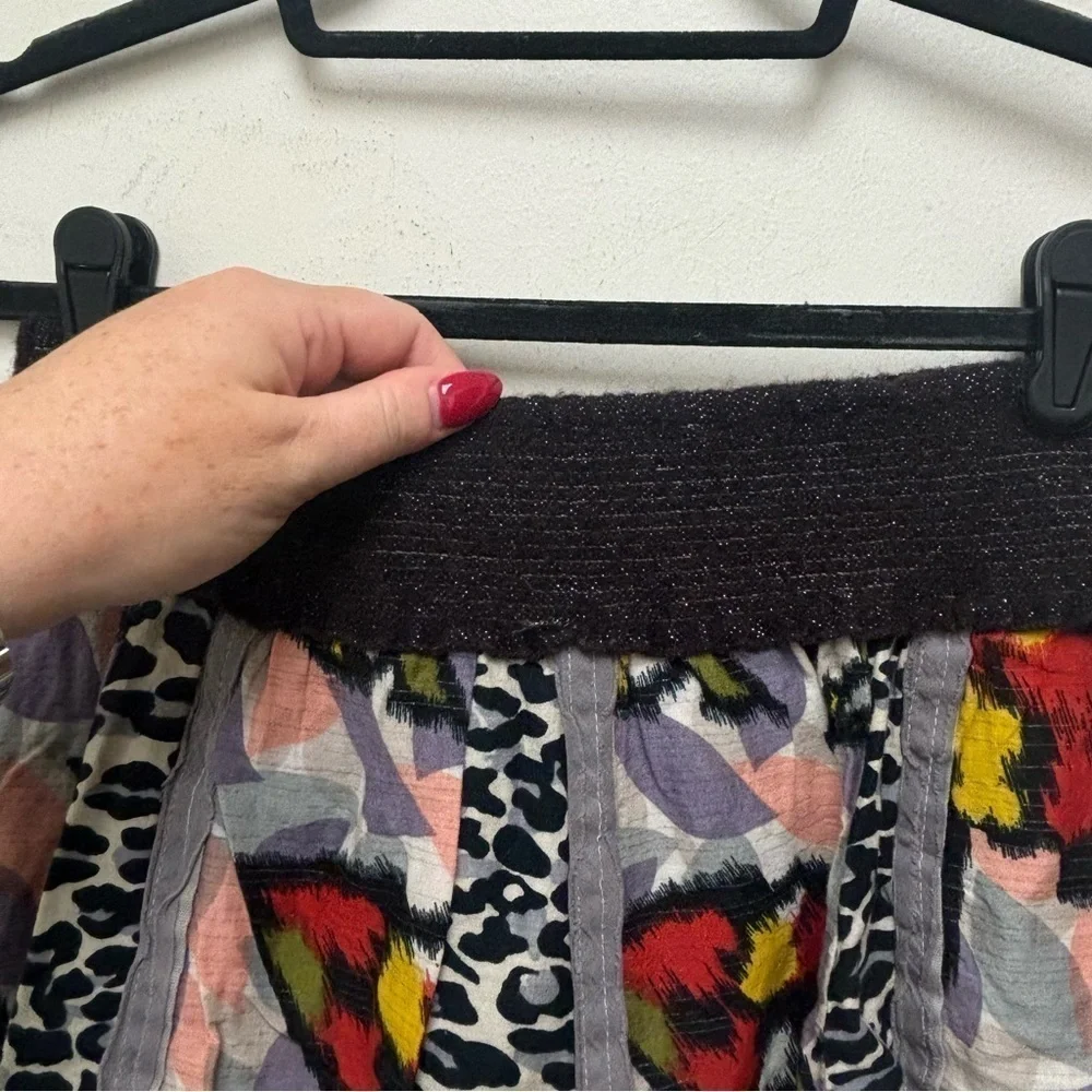 Free People Mixed Print Skater Skirt